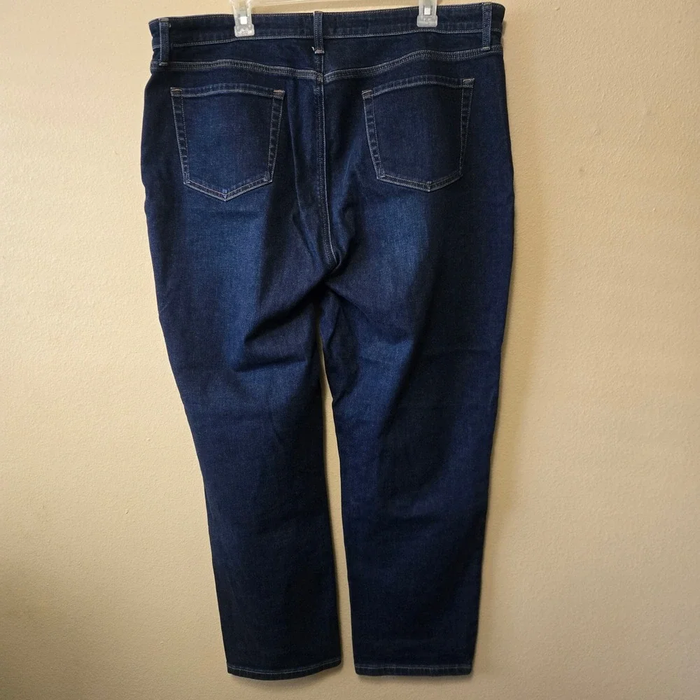 NYDJ Boyfriend Jeans Dark Wash Lift Tuck Technology Denim Size 16 Womens